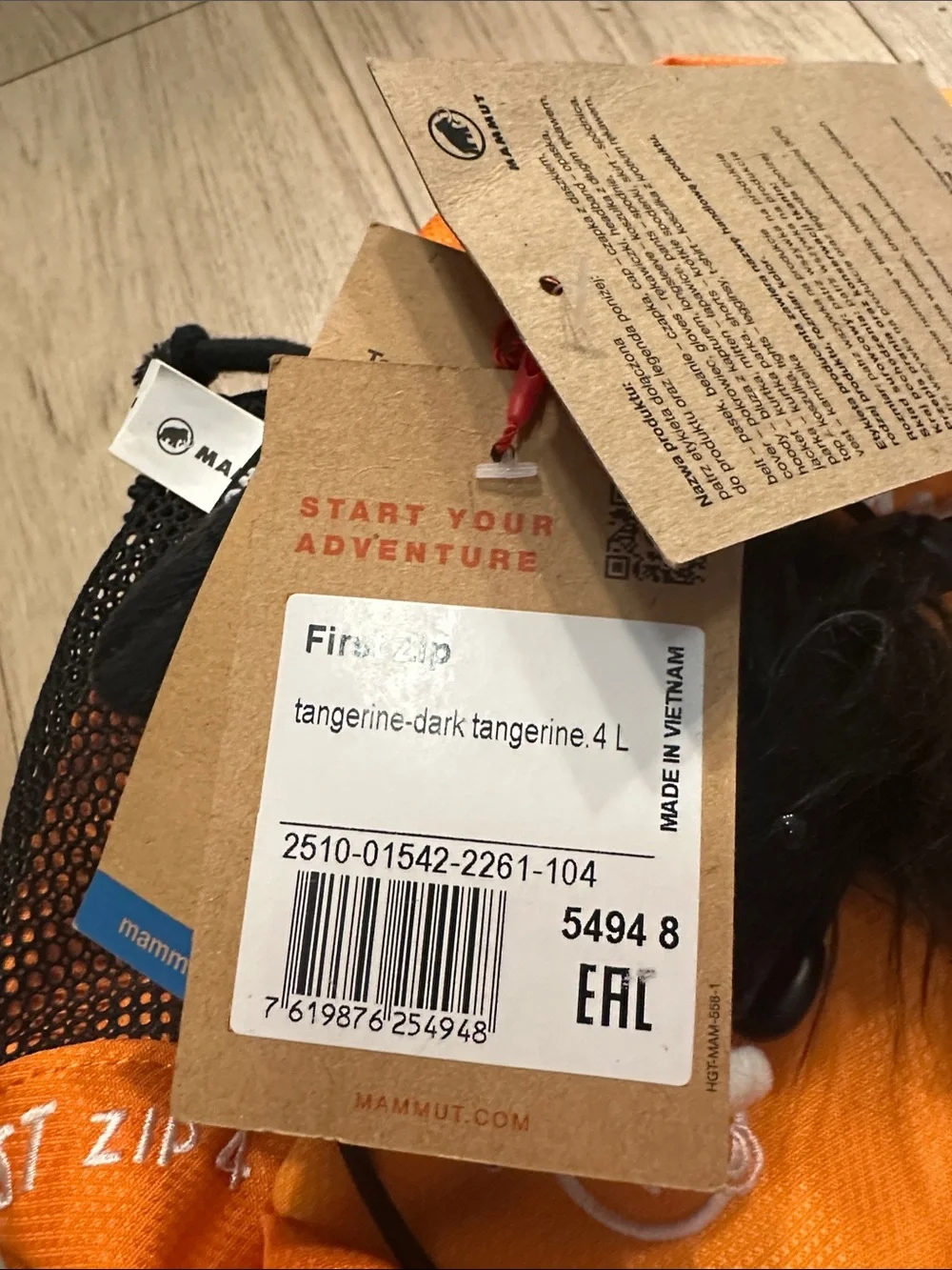 New! Mammut First Zip 4L Hiking Backpack